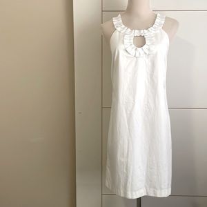White Cotton Sleeveless Dress by Loft/2 lined
